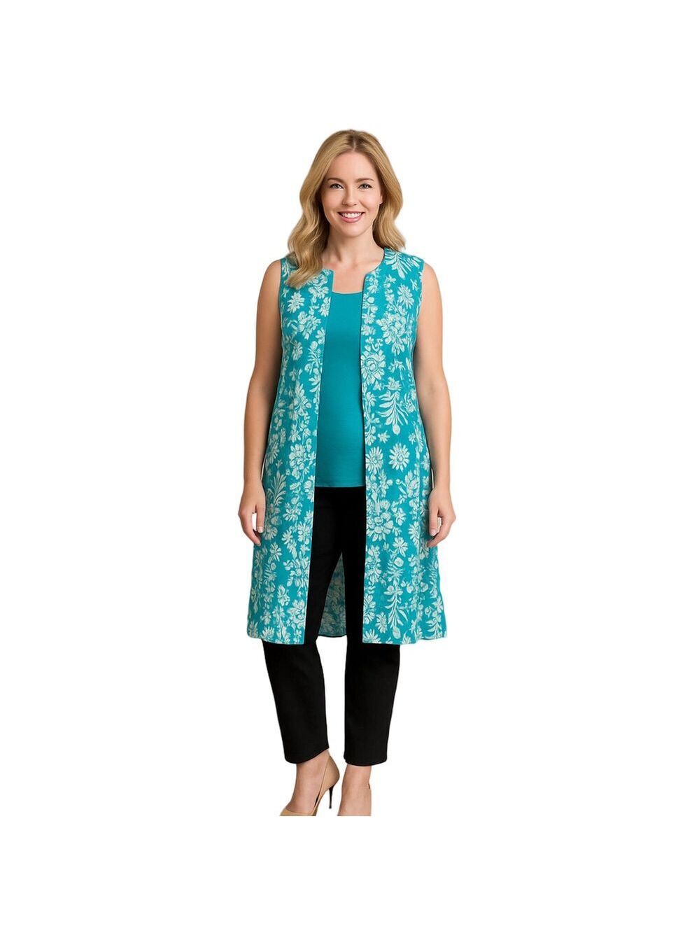 NWT Kimono Blue Floral print size 1X